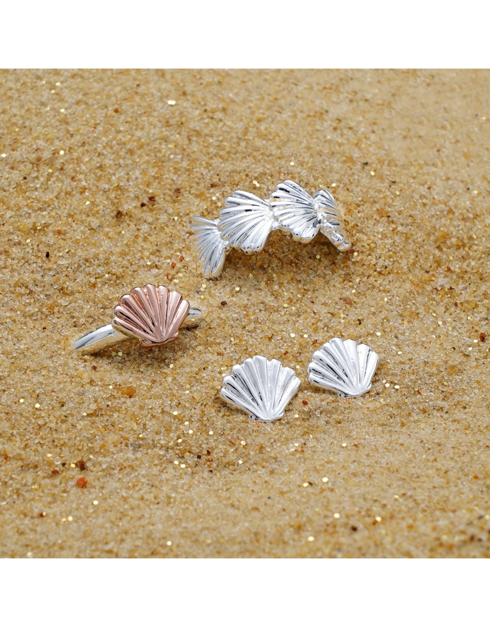 Joma Jewellery Shimmering Shell - Ring Zilver/Rose