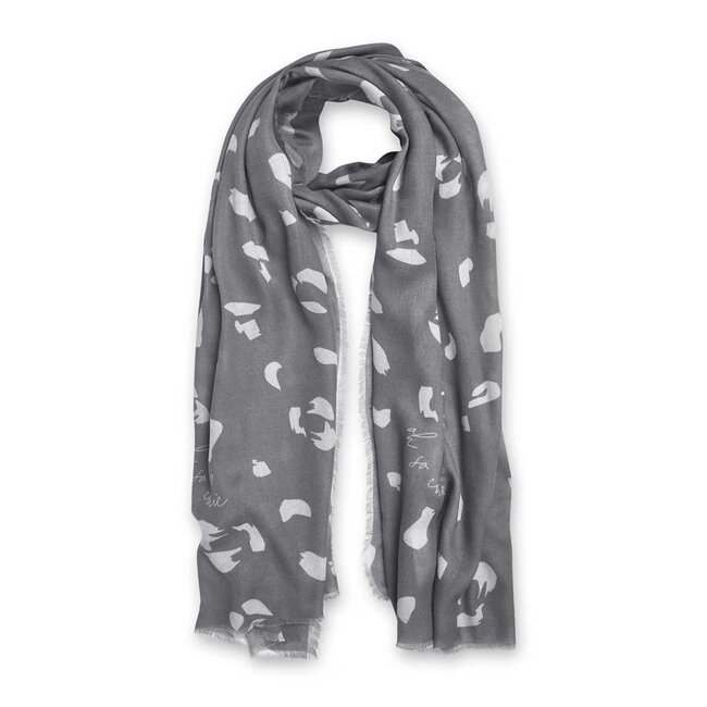Katie Loxton Sjaal - Leopard Print - Grijs