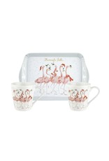 Wrendale Set Mokken & Tray - Flamingle Bells