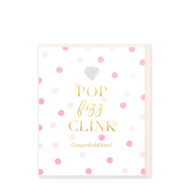 Hearts Design Wenskaart - Pop Fizz Clink - Congratulations