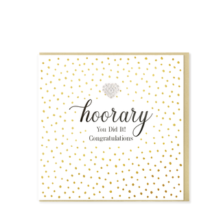 Hearts Design Wenskaart - Hooray! Congratulations