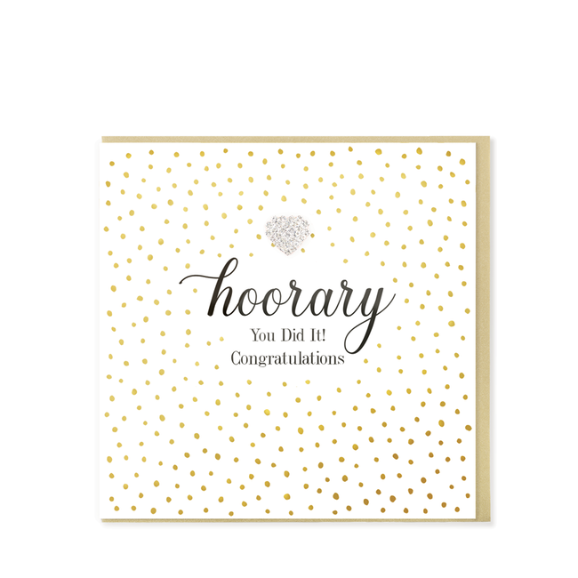 Hearts Design Wenskaart - Hooray! Congratulations