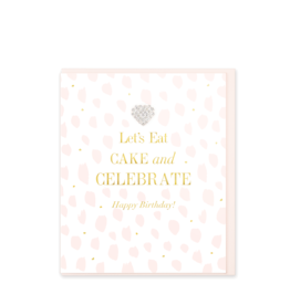 Hearts Design Wenskaart - Let's eat Cake & Celebrate