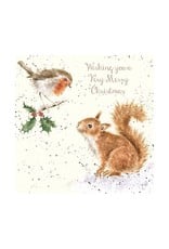 Wrendale Wenskaart - Robin and Squirrel