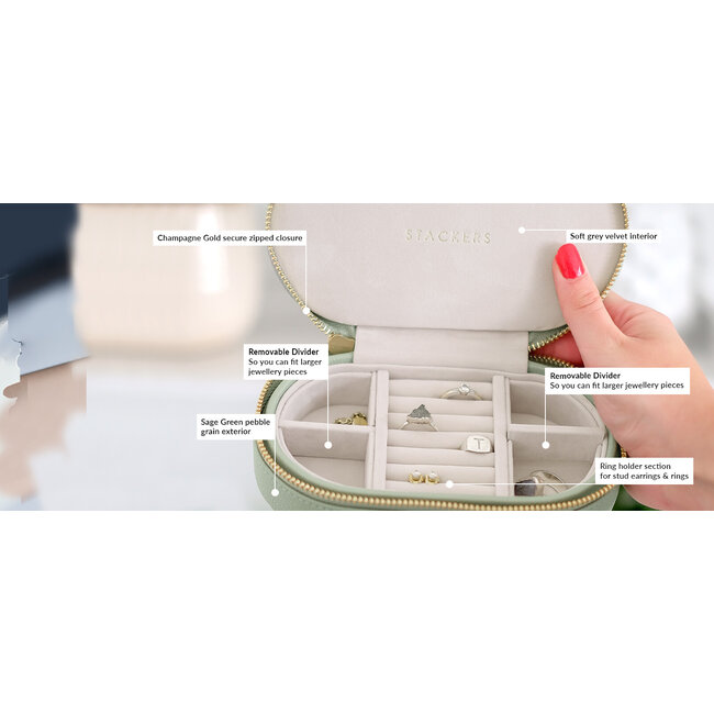 Stackers Sage Green - Travelbox - Ovaal