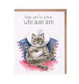 Wrendale Wenskaart - Feline Well Soon