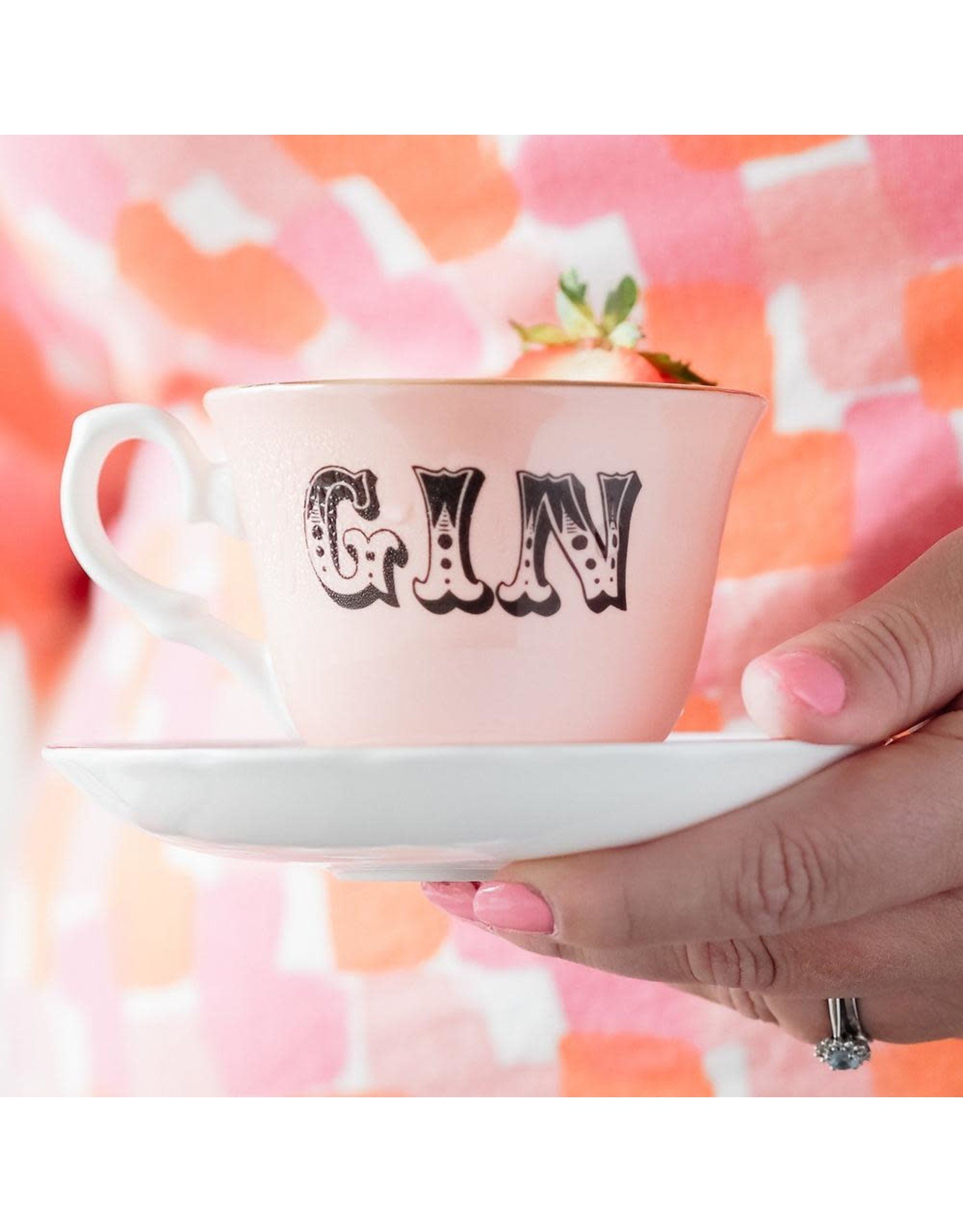 Yvonne Ellen British - Gin Teacup & Saucer