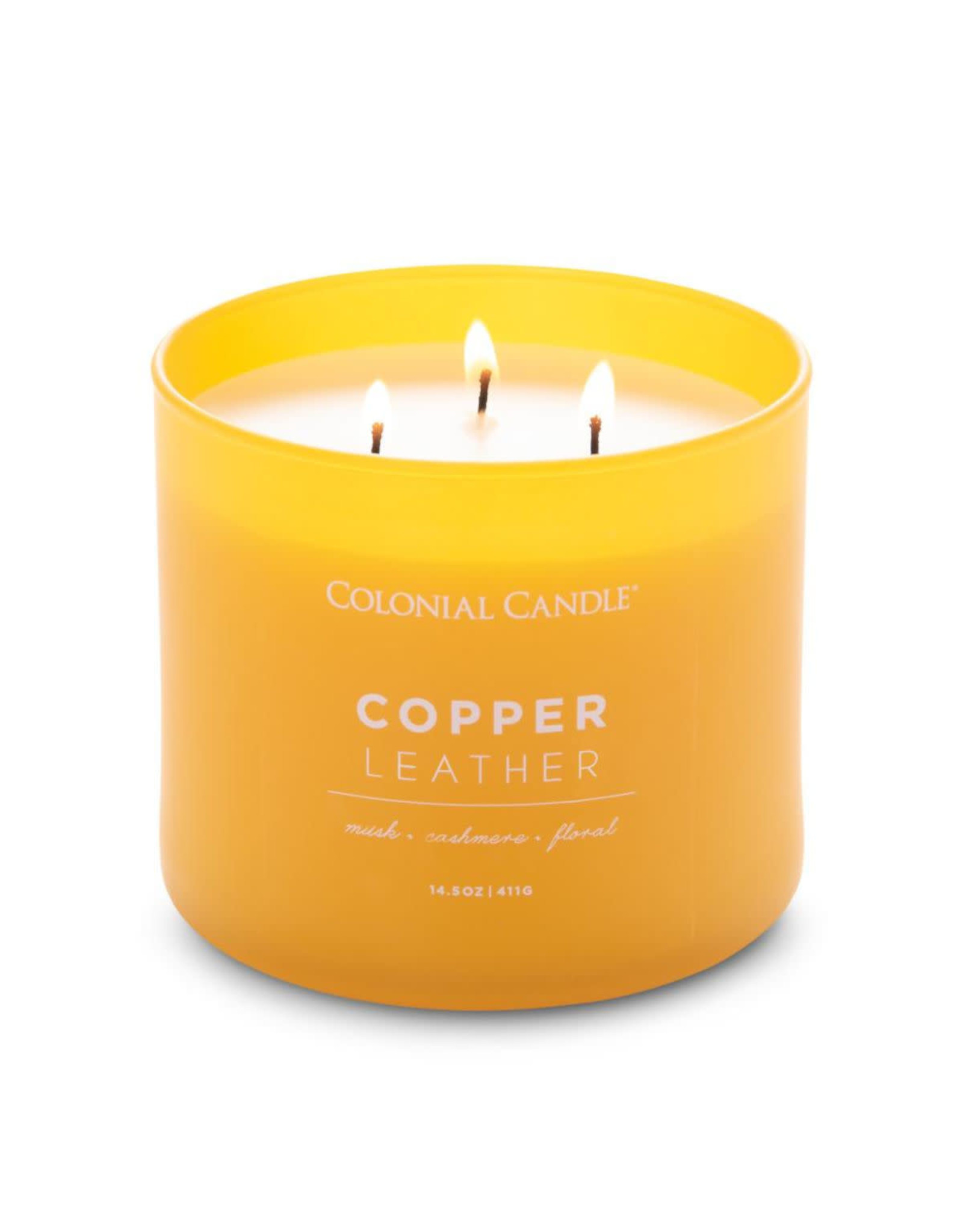 Colonial Candle Pop of Color - Copper Leather