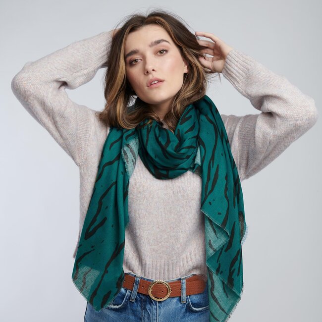 Katie Loxton Sjaal - Zebra Groenblauw