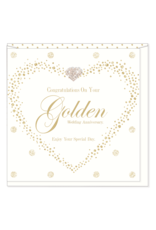 Hearts Design Wenskaart - Golden Wedding Anniversary