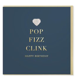 Hearts Design Wenskaart - Pop, Fizz, Clink - Happy Birthday