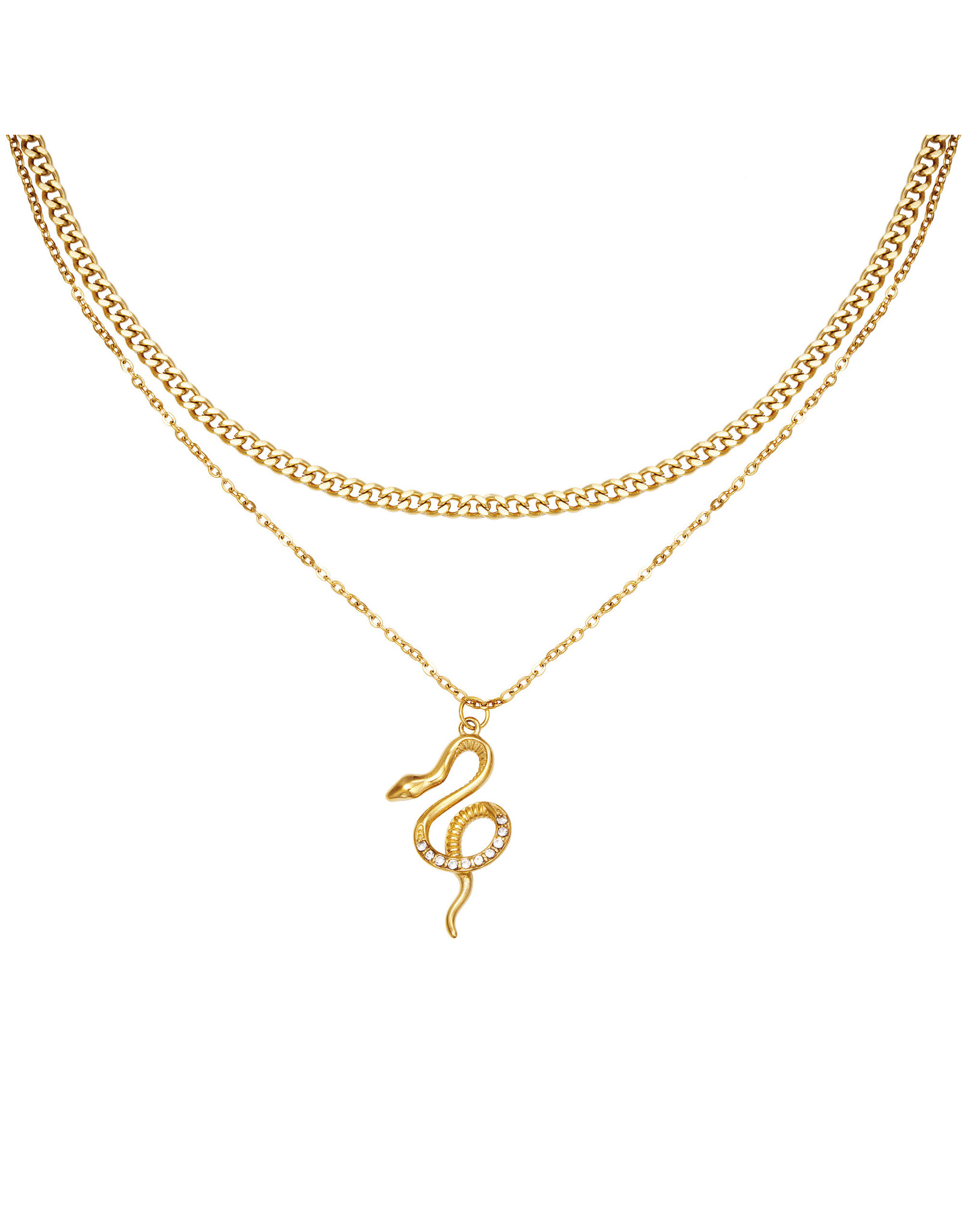 Ketting - Snake Double Gold