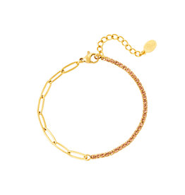 Armband - Sparkle Chain Goud Roze