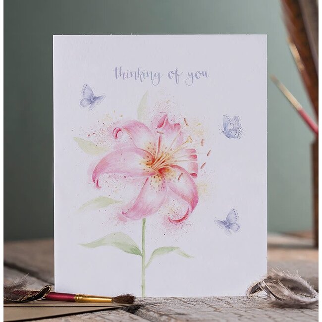 Wrendale Wenskaart - Thinking of you - Holly Blue
