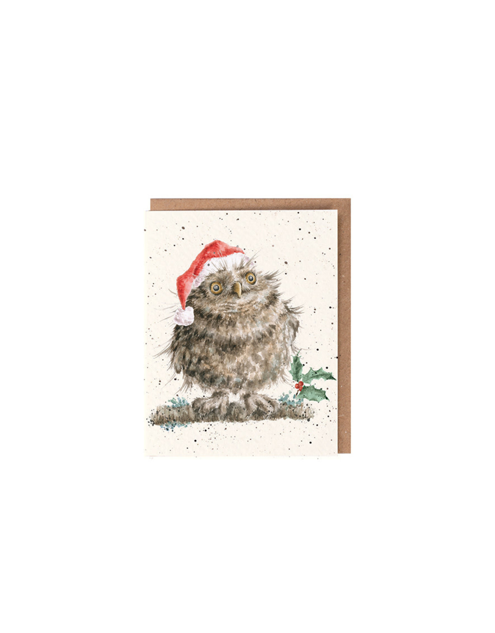 Wrendale Mini Wenskaart - Christmas Owl