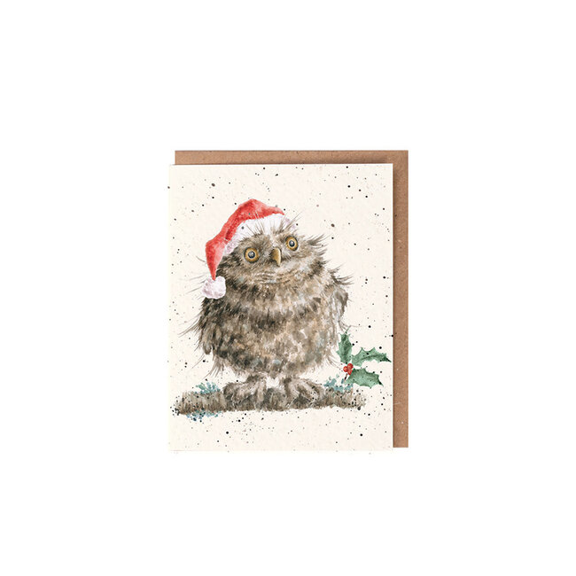 Wrendale Mini Wenskaart - Christmas Owl