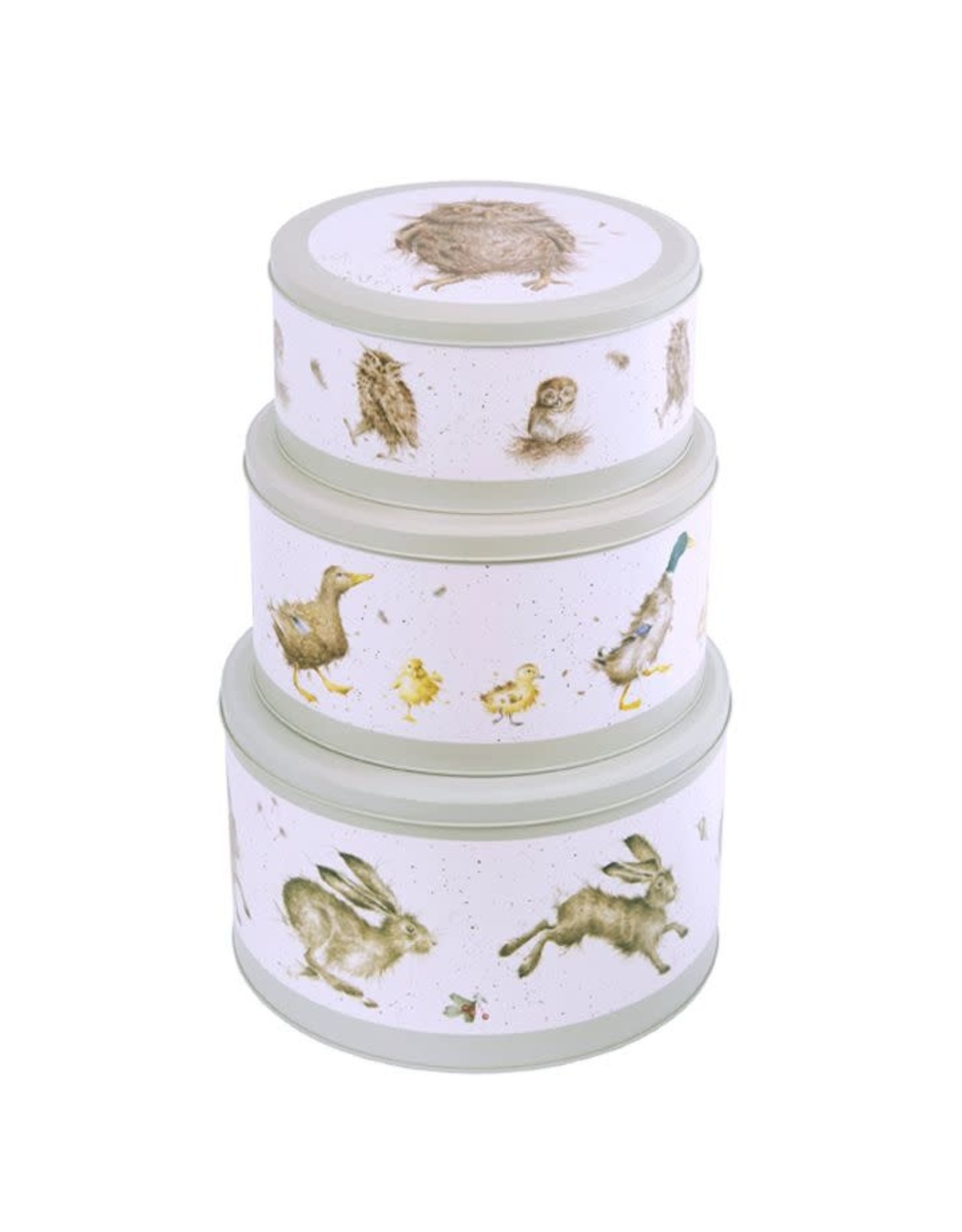 Wrendale Cake Tin Set - Hare, Duck, Owl