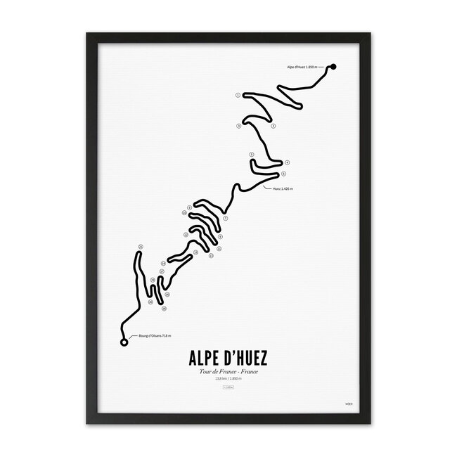 WIJCK. Cycling - Alpe d'Huez - Tour de France 30 x 40cm