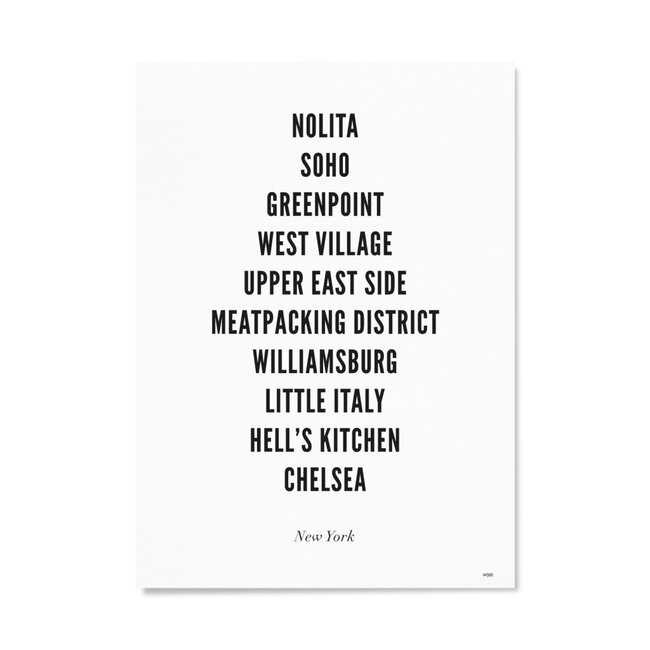 WIJCK. New York - City Typo 30 x 40cm