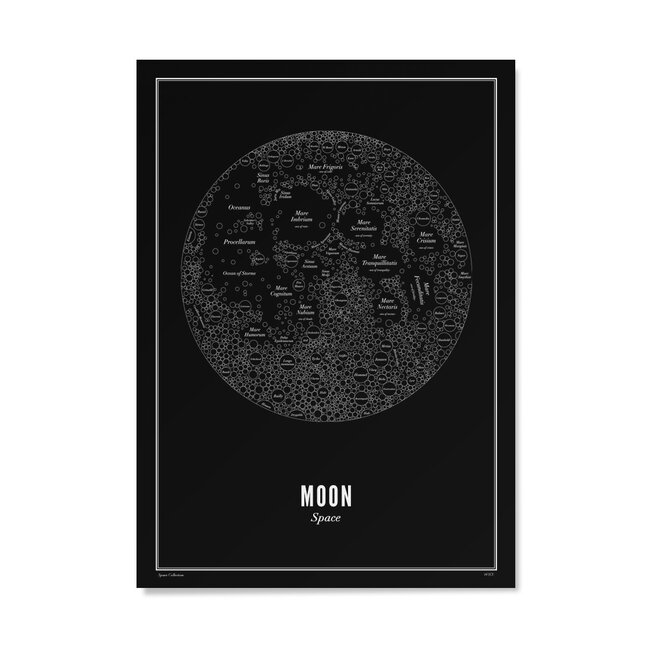 WIJCK. Moon - Black 30 x 40cm