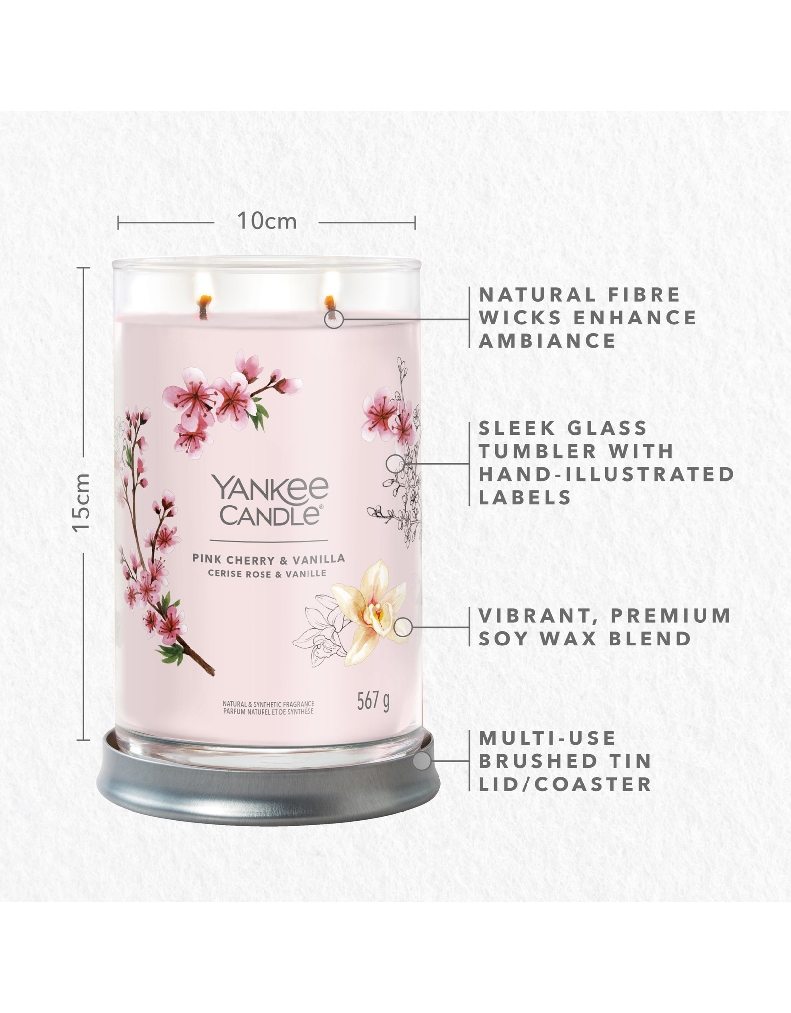 Yankee Candle Pink Cherry & Vanilla Signature Large Tumbler Bizou