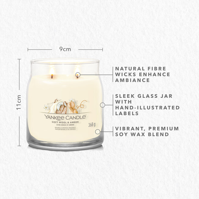 Yankee Candle Soft Wool & Amber - Signature Medium Jar