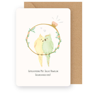 Enfant Terrible Wenskaart - Gefeliciteerd met jullie huwelijk Geluksvogeltjes