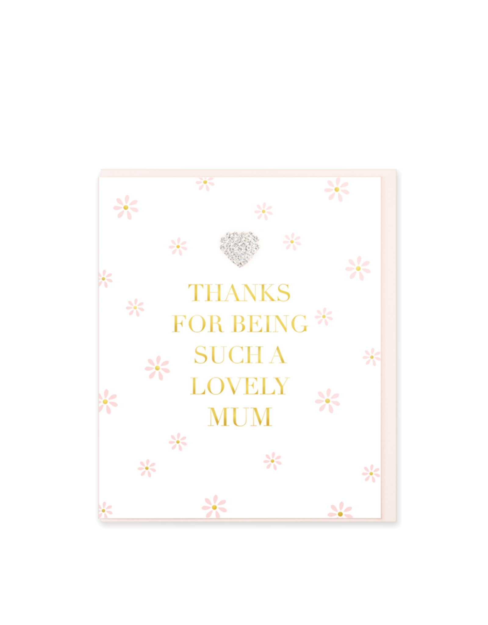 Hearts Design Wenskaart - Thanks for being such a Lovely Mum