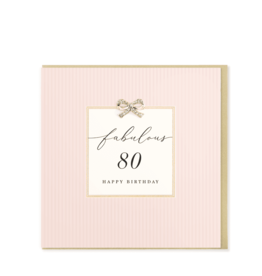 Hearts Design Wenskaart - Birthday - Fabulous 80