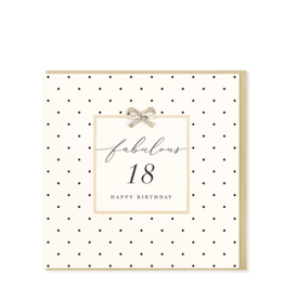 Hearts Design Wenskaart - Birthday - Fabulous 18