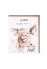 Wrendale Wenskaart - Pig out! It's your Birthday