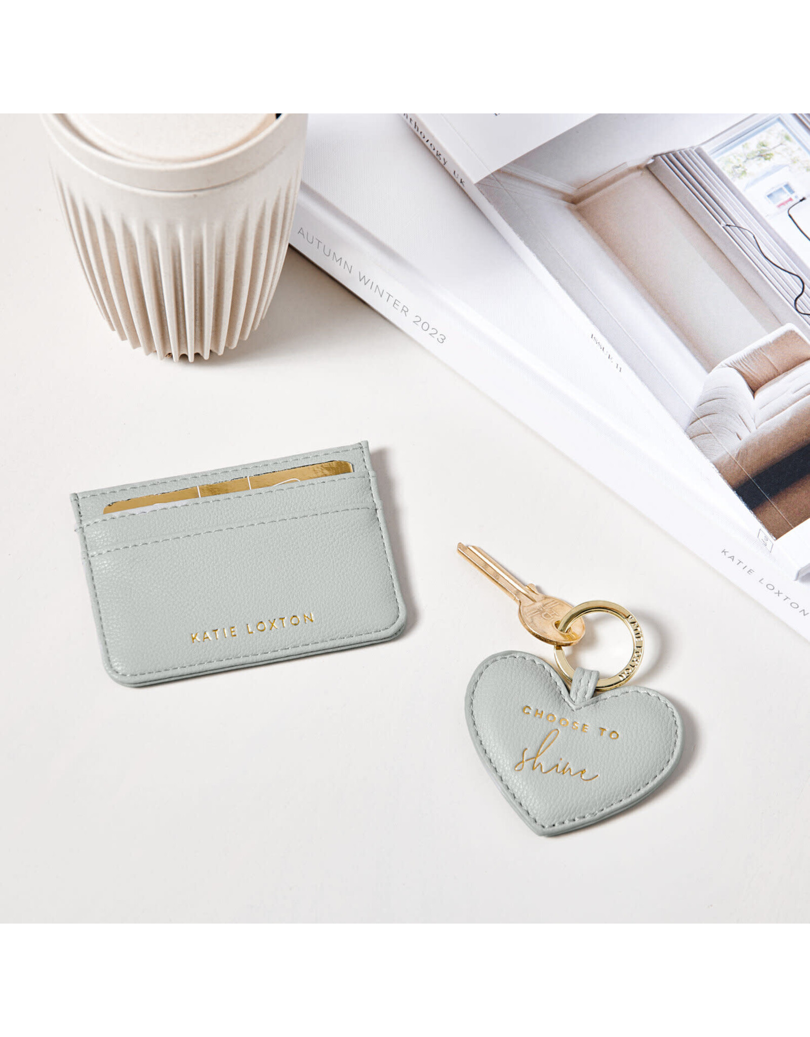 Katie Loxton Giftset Sleutelhanger & Kaarthouder - Choose to Shine