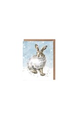 Wrendale Mini Wenskaart - Winter Hare