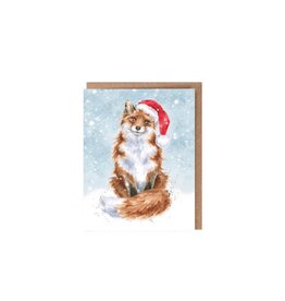 Wrendale Mini Wenskaart - Festive Fox