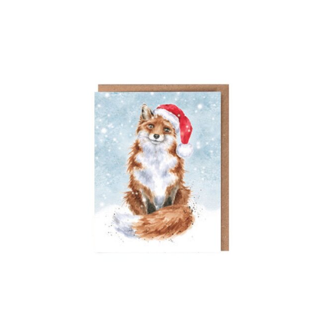 Wrendale Mini Wenskaart - Festive Fox