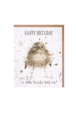Wrendale Wenskaart - Happy Birthday - A little Bird told me