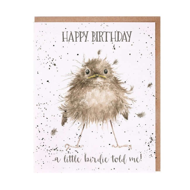 Wrendale Wenskaart - Happy Birthday - A little Bird told me