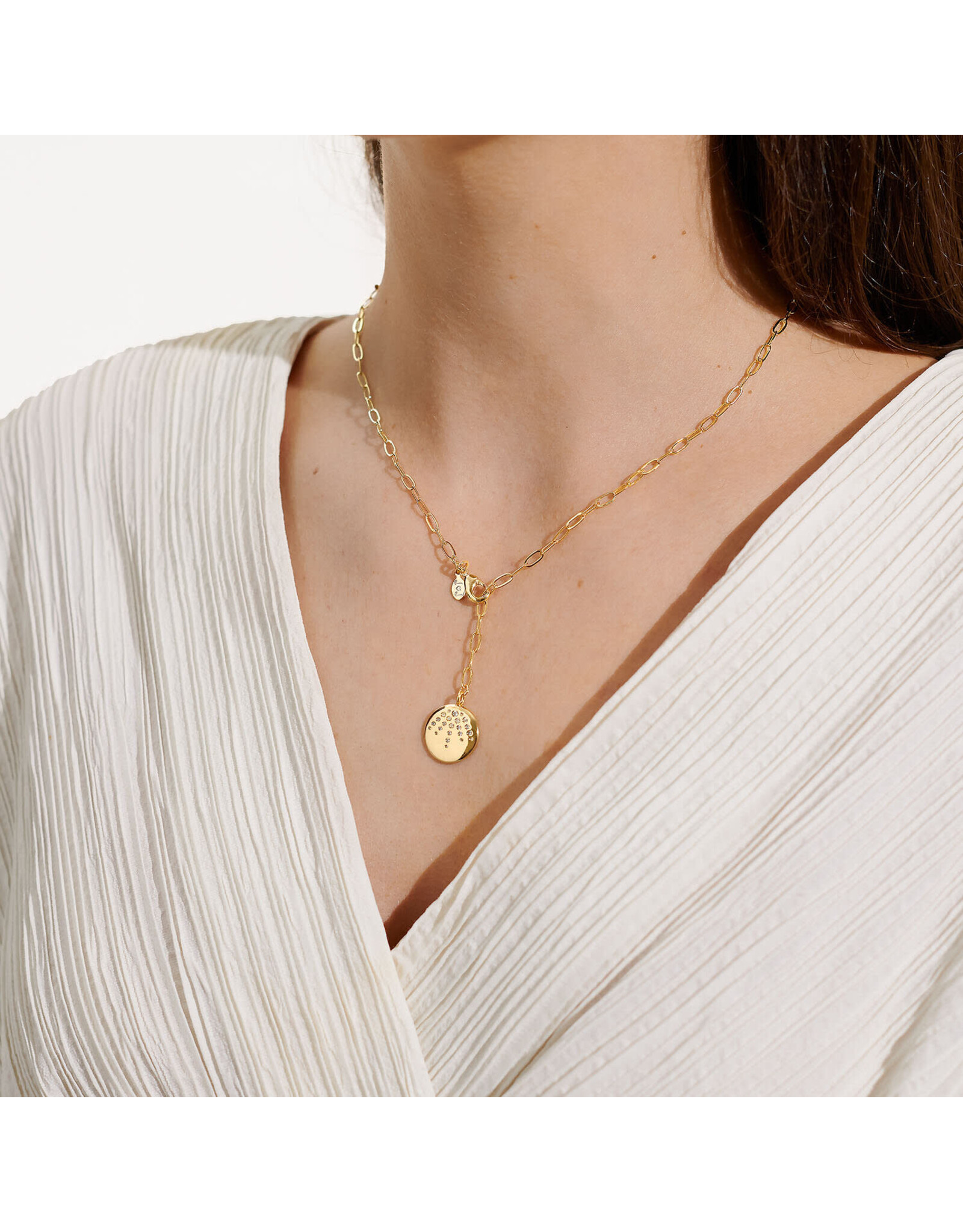 Joma Jewellery Nova - Crystal Lariat Ketting Goud