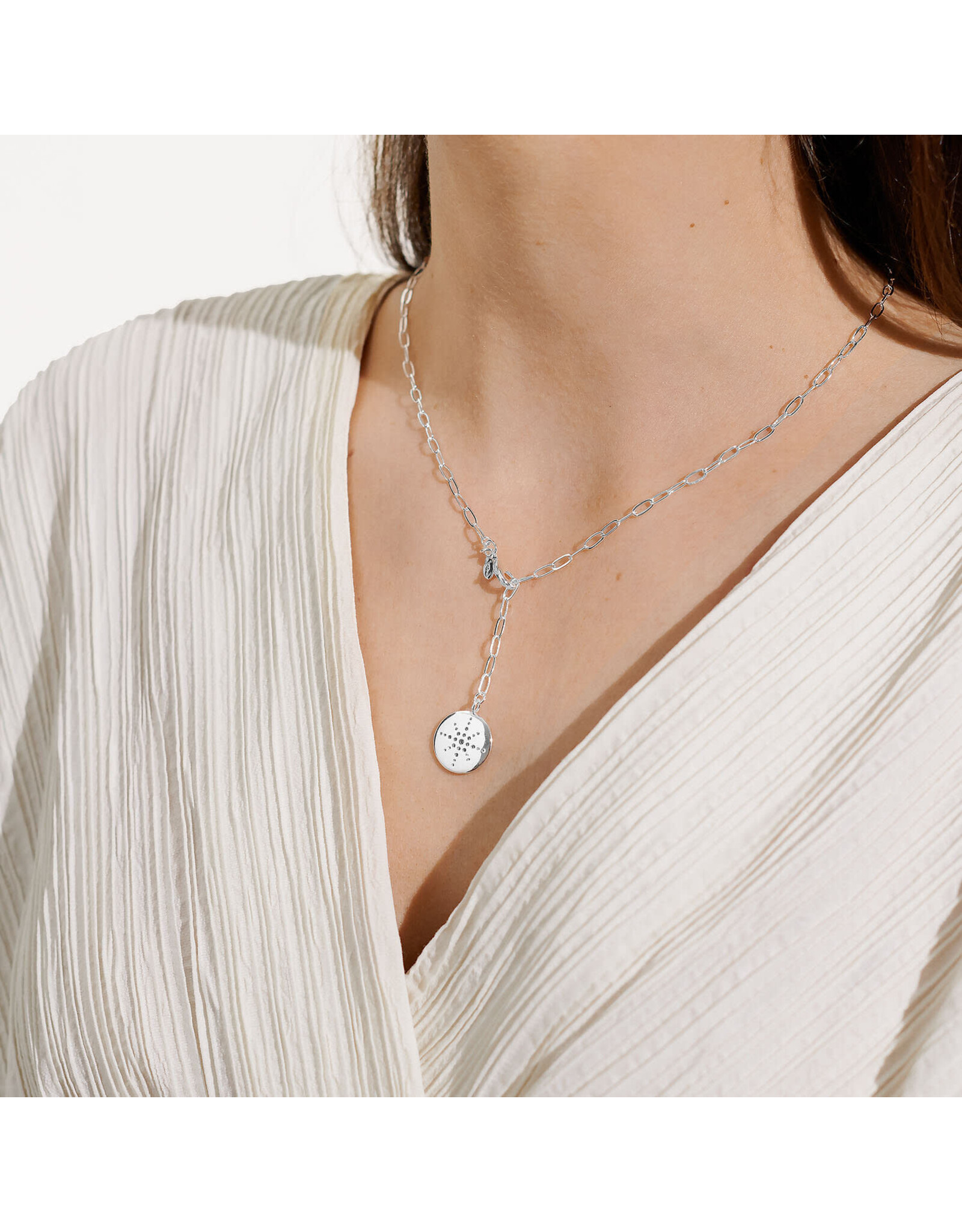 Joma Jewellery Nova - Crystal Lariat Ketting Zilver