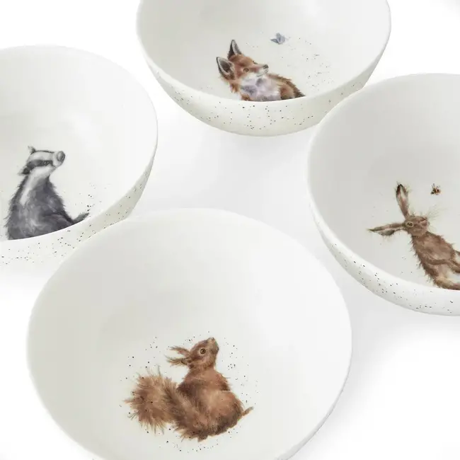 Wrendale Set 4 Kommen - Into the Woods - 15,5cm