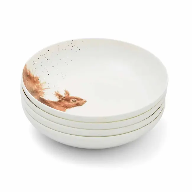 Wrendale Set 4 Pastaborden - Woodland - 22,3cm