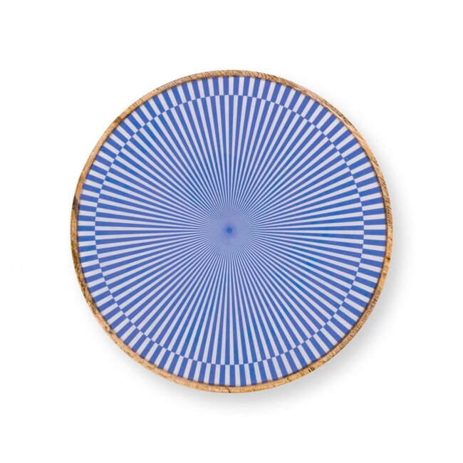 Cakestand - Mangohout White/blue - Medium