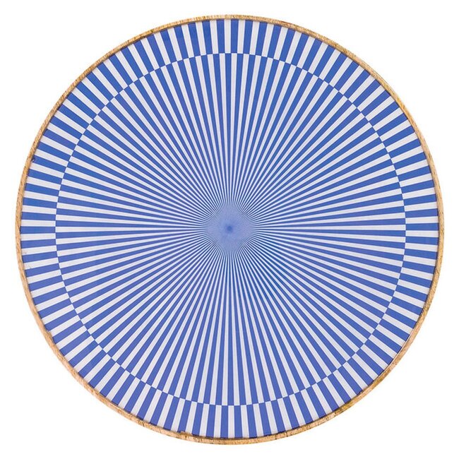 Cakestand - Mangohout White/blue - Large