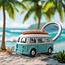 Metalmorphose Sleutelhanger - Surfer Van