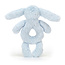 Jellycat Bashful Blue Bunny - Ring Rattle
