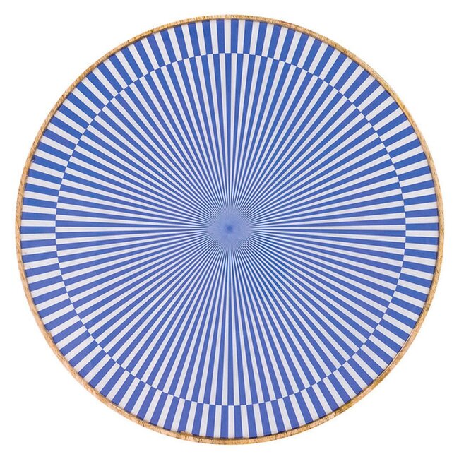 Cakestand - Mangohout White/blue - Large