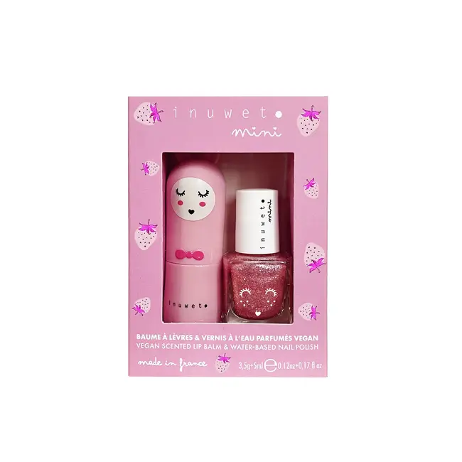 Inuwet Giftset Lippenbalsem & Nagellak - Strawberry