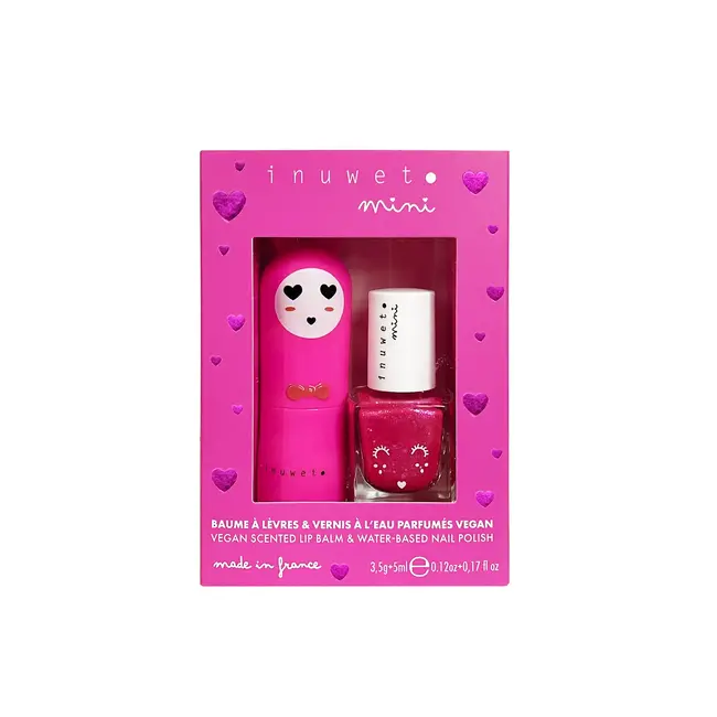 Inuwet Giftset Lippenbalsem & Nagellak - Cherry/Strawberry