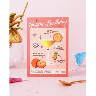 Ricicle Cards Wenskaart - Birthday Cocktail Passionfruit Martini