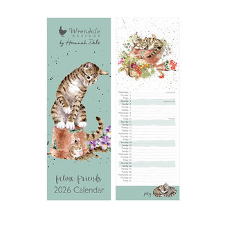 Wrendale Kalender Slim 2026 - Feline Friends